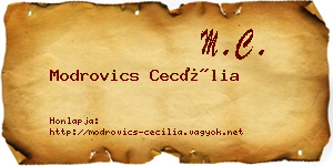 Modrovics Cecília névjegykártya